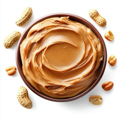 Creamy peanut butter in bowl with peanuts. Food photography for recipe blogs (1)