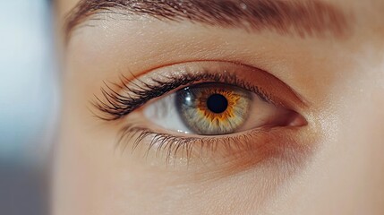 Fototapeta premium Eyelash removal care Close-up of woman's eye, professional hands delicately removing extensions in a clean beauty salon
