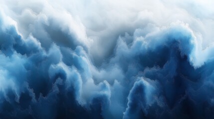 Fototapeta premium A blue and white cloud with a white line in the middle