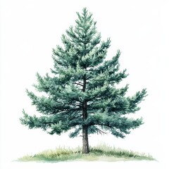 Obraz premium Lush Green Pine Tree with Fragrant Needles and Soft Landscape