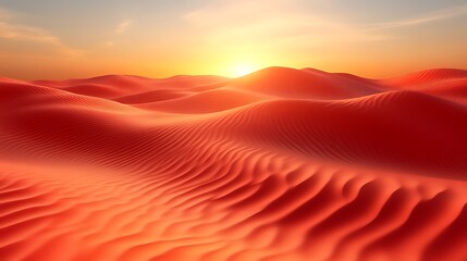 Red Desert Sands Sunset Landscape Scene