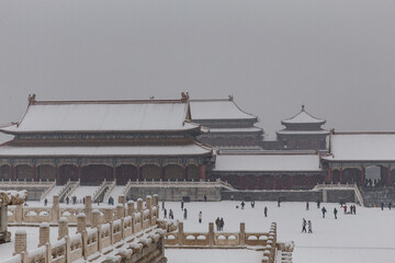 snow view of Forbidden city