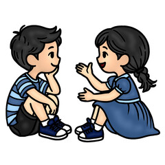 couple deep talking animation