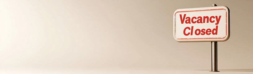 Vacancy Closed Sign: End of Availability Announcement