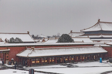 snow view of Forbidden city