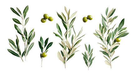 Fototapeta premium Olive Branches With Ripe Green Olives on Display Generative AI