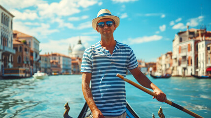 Gondola rowers in Venice