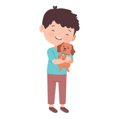 Girl holding puppy