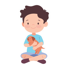 Boy with puppy