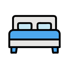 double bed icon design