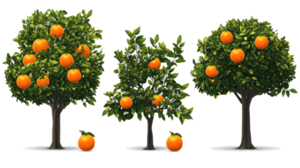 Orange Trees With Ripe Fruits and Green Foliage Generative AI