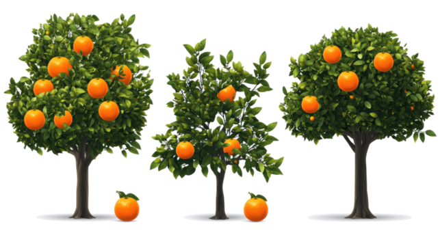 Orange Trees With Ripe Fruits and Green Foliage Generative AI
