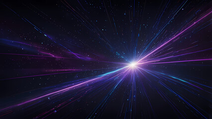 Fototapeta premium Futuristic Abstract Background with Glowing Light Lines in a Starry Void