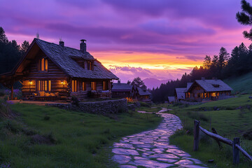 Winding pathway leads to a quiet hillside with scenic views and peaceful nature