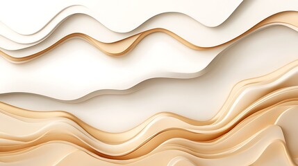 Obraz premium Abstract Beige and White Wavy Layers Design
