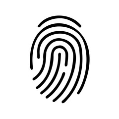 High-Quality Full Closed Contour Fingerprint Vector Black Outline on Transparent Background