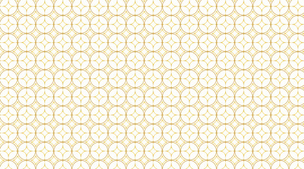 Circular shape vector background pattern design | Pattern design with geometric shape with circle, line, diamond, 3d object with golden color | Gold seamless modern pattern background