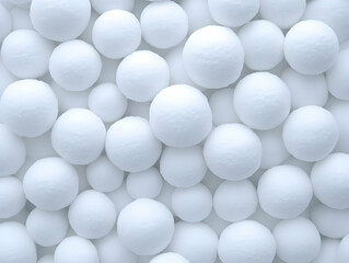 3D Render of White Snowballs