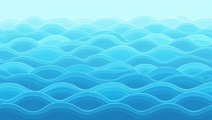 Obraz premium A flat ocean wave frame with repeating rolling wave patterns in shades of blue and teal, creating a seamless 2D looping animation.