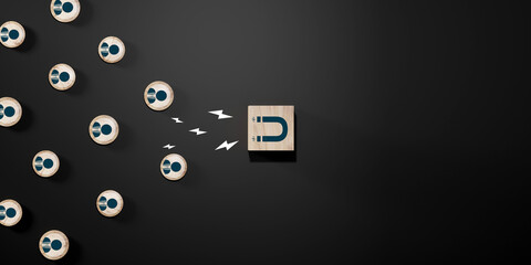 Inbound marketing strategy concept. customer retention, digital marketing and creating attraction for customer groups in business. Loyalty.