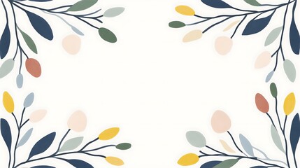 Abstract Floral Frame With Soft Colors And Simple Design