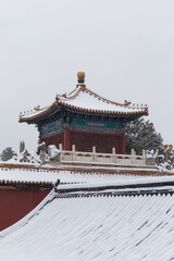 Fototapeta premium snow view of Forbidden City