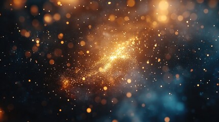 Obraz premium Cosmic Dust and Golden Nebula: A Celestial Dance of Light and Shadow