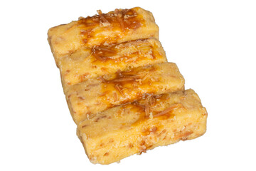 Kastengel cookies neatly arranged isolated transparent
