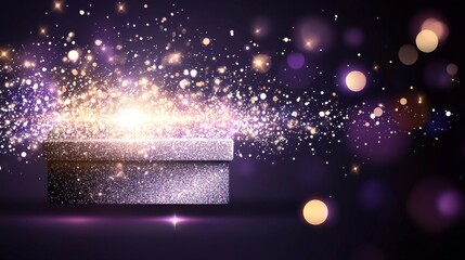 Sparkling Glitter Gift Box Magic Surprise Celebration