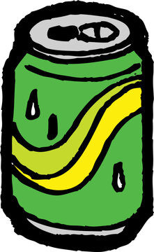 Soda Pop Cola Can Hand Drawn Vector