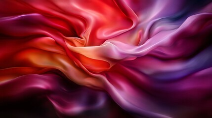 Fototapeta premium Abstract Swirling Silk: A Symphony of Crimson, Purple, and Gold