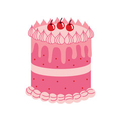 Pink layered birthday cake