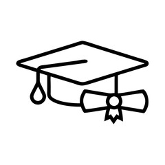 graduation hat and diploma icon design