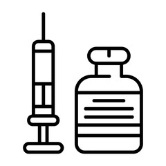 Vaccination Outline Style Icon