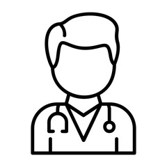Obraz premium Man doctor Outline Style Icon