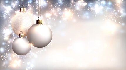 Sparkling Winter Holiday Ornaments Background