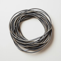 Naklejka premium Extension Cable Wound Tightly Around a Wheel for Convenient Storage