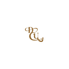 modern organic logo DU initial leaf line monogram wedding concept letter