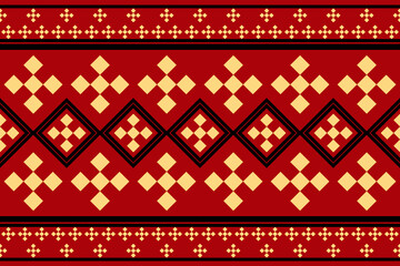 Chinese New Year Festive Geometric Red and Gold Pattern - Vibrant Cultural Design with Traditional Diamond Motifs for Lunar New Year Decorations, Textiles, and Celebratory Projects