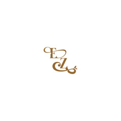 Fototapeta premium modern organic logo EZ initial leaf line monogram wedding concept letter
