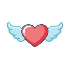 heart with wings icon design