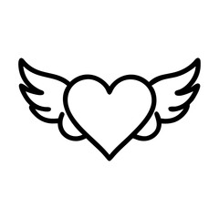 heart with wings icon design