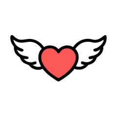 heart with wings icon design
