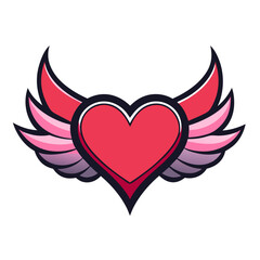 heart with wings icon design