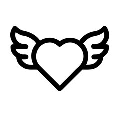 heart with wings icon design