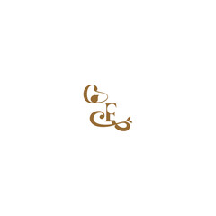 modern organic logo monogram wedding concept letter initial leaf line GF