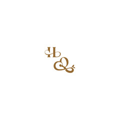 modern organic logo monogram wedding concept letter initial leaf line HQ
