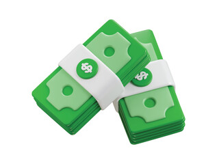 money bundles icon 3d render concept of Business and finance cash bundle icon vector illustration