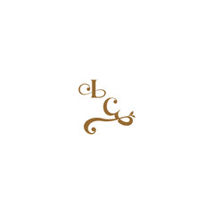 modern organic logo monogram wedding concept letter initial leaf line IC