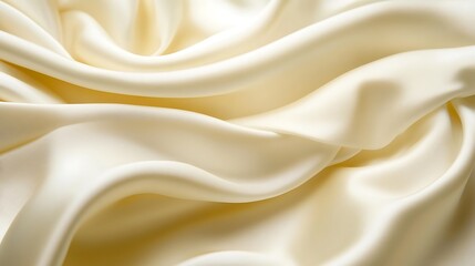 Obraz premium Creamy Beige Silk Fabric Draped Softly